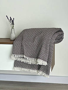 Плед-покривало "Зигзаг №1", 100% cotton, коричневий колір