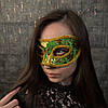 Маскарадна маска біла з зелена МА-017, фото 2