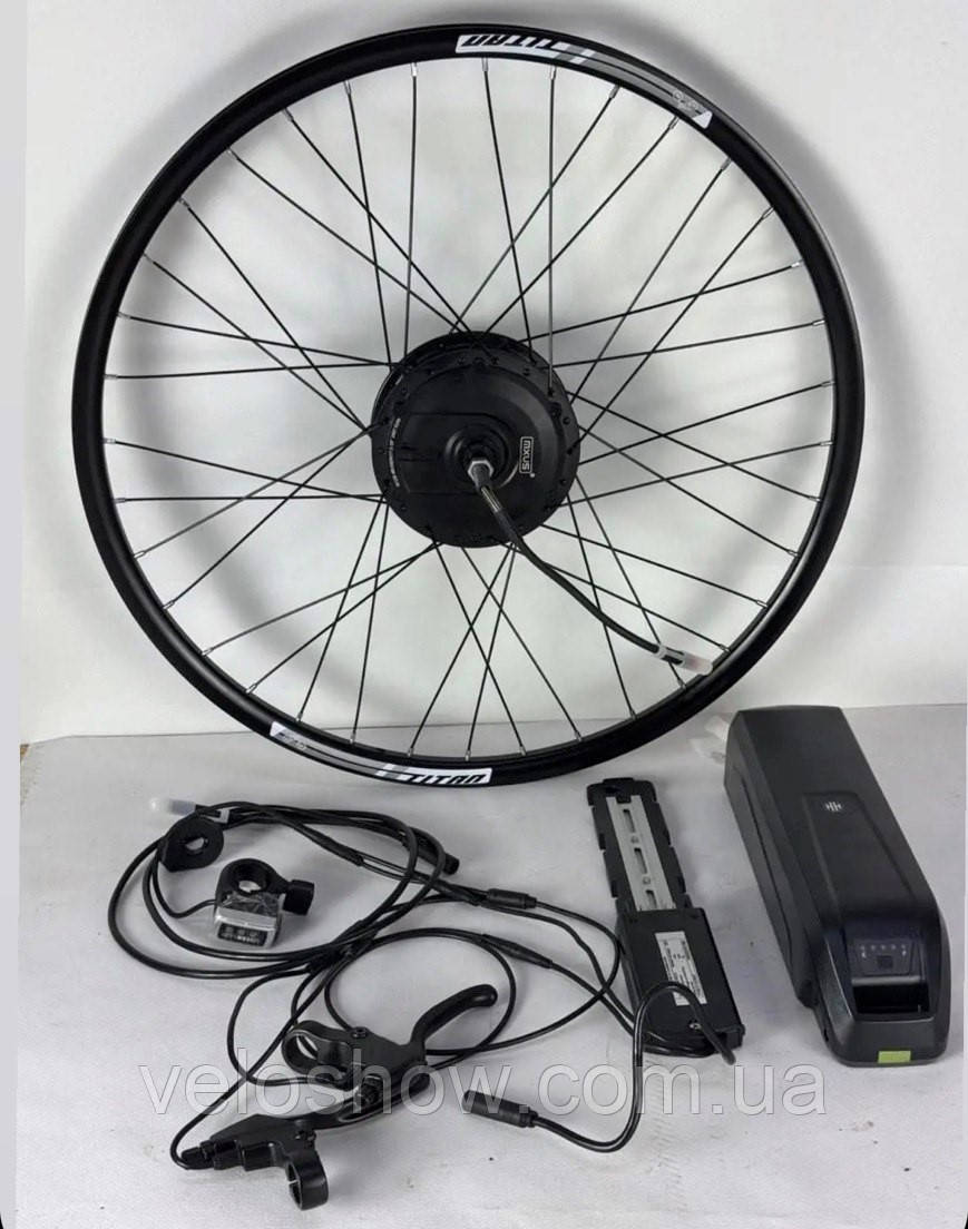 Комплект передній MXUS 500W 48V/10A з мотор-колесом 26 дюймів, заряджанням, PAS, кнопка газу з індикатором для електровелосипе, фото 1