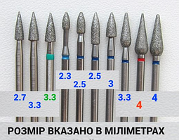 Алмазна Куля Коротка фреза купити для манікюру Україна