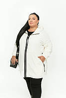 Женская куртка на флисе Большого размера Белая
