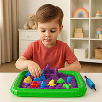 Кінетичний пісок Kid Sand Danko Toys 1200 г з пісочницею та формочками — набір для творчості KS-02-02U, фото 2