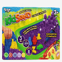 Кінетичний пісок Kid Sand Danko Toys 1200 г з пісочницею та формочками — набір для творчості KS-02-02U, фото 5