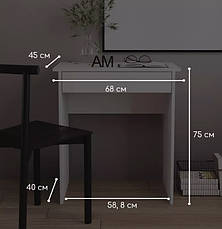 Комп'ютерний стіл СЛ-78 ( з ящиком ) колір Білий, фото 5
