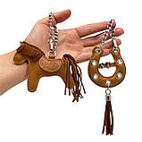 Шарм для сумки Підкова з натуральної шкіри з персоналізацією 7874 Silver Taurus., фото 6