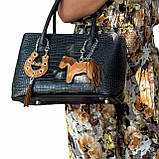 Шарм для сумки Підкова з натуральної шкіри з персоналізацією 7874 Silver Taurus., фото 10