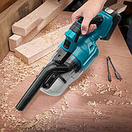 Бездротовий ручний пилосос з 2 акумуляторами 48V 5Ah та різними насадками Синій, фото 5