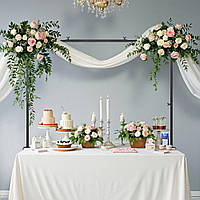 VEVOR Набір з 2 декоративних затискачів для штанги для столу 1060x2490 мм, чорний 323393