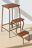 Складаний табурет сходи 65 см Molla Max бронза/горіх