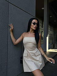 Жіноча сукня; Кольори: чорний, беж, білий; Розміри: 42-44, 44-46;