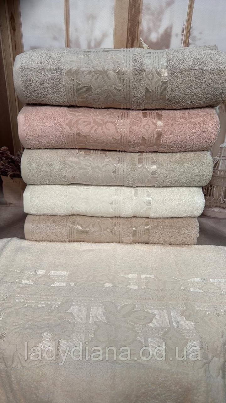Набір щільних м'яких махрових рушників для обличчя в упаковці 6 шт розмір 50*90 см Туреччина Luzz, фото 1