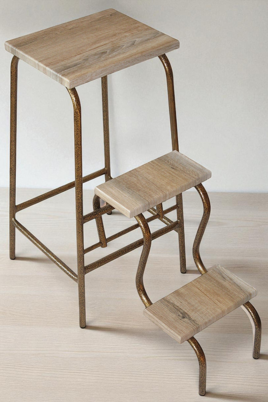 Стул стремянка трансформер для дома 65 см Molla Max дуб сонома, фото 1