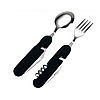Туристичний набір 5 в 1 (ложка, вилка, ніж, відкривачка та штопор), Чорний/Набір для походу 706ALL, фото 2
