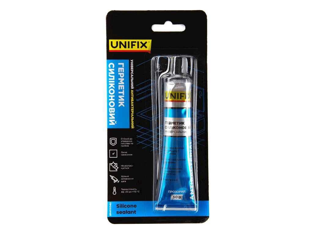 Герметик силіконовий 50г прозорий універсальний тюбик ТМ UNIFIX BP, фото 1