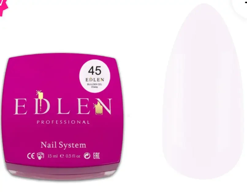 Гель для нарощування EDLEN Builder Butterfly Cheesy 45, 15 мл, фото 1