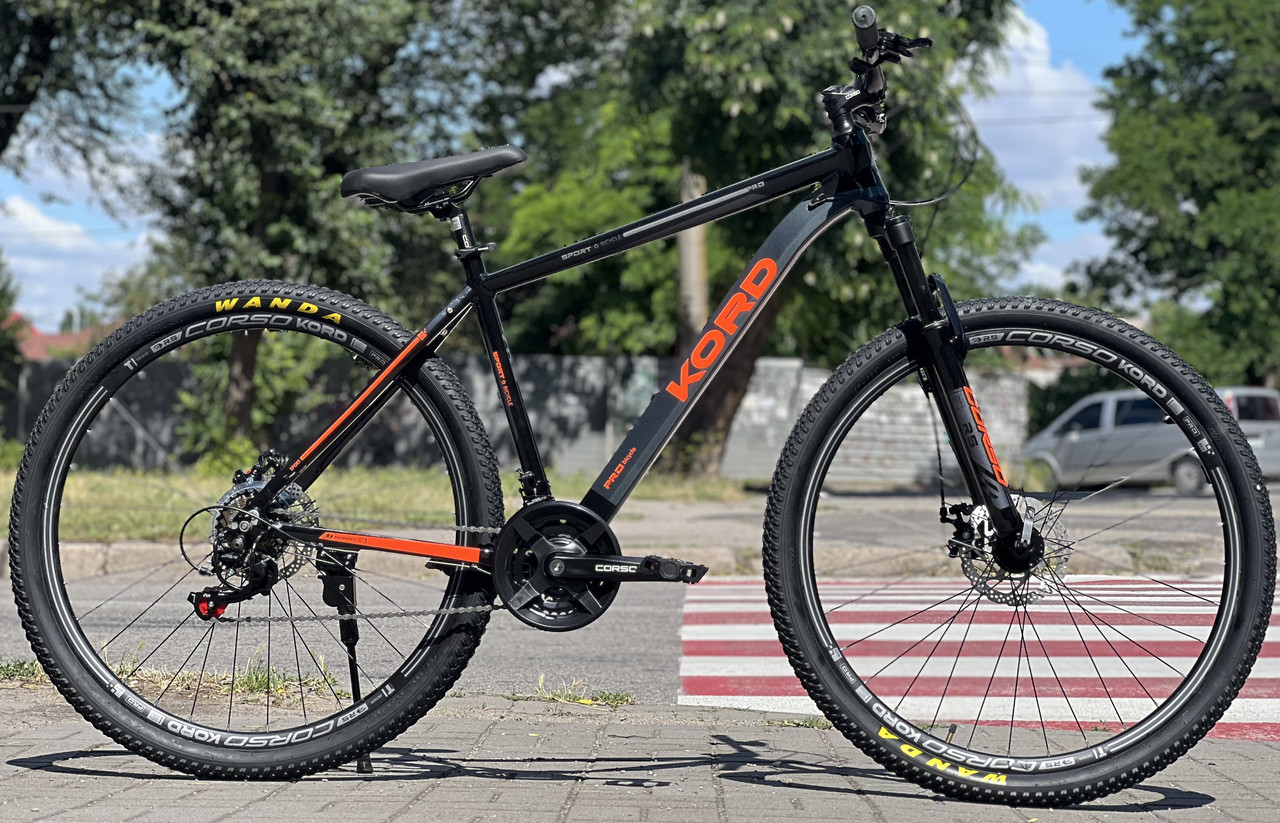 Велосипед гірський спортивний 29" Corso Kord KR-70927 чорно-червоний на зріст 172-180 см