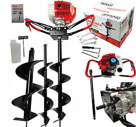 Мотобур бензиновий Nolld FI свердла 15 см + 20 см + 30 см + подовжувач 50 см