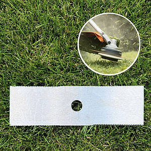 Ніж для Бензокоси 2T, Нержавіюча Сталь, Зубчастий (довжина 305 мм, товщина 1,4 мм, посадка 25,4 мм)