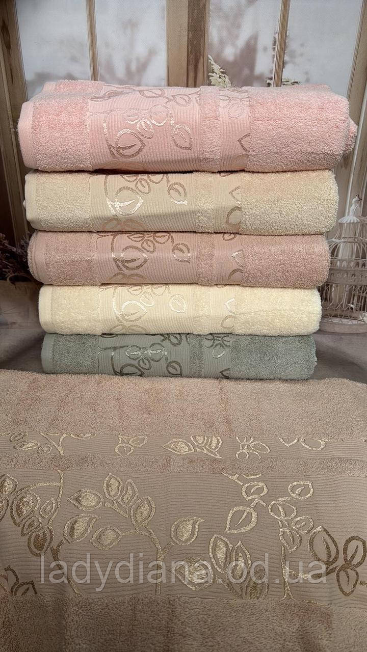 Набір щільних м'яких махрових банних рушників в упаковці 6 шт розмір 70*140 см Туреччина Luzz, фото 1