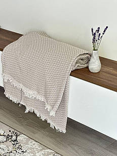 Плед-покривало "Зигзаг №3", 100% cotton, бежевий колір