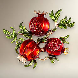 Брошка золотиста дерево гранат Символічна 4.1 см IgnisFlos482