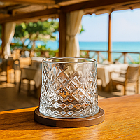 Келих для віскі рокс 300 мл що крутиться з дерев'яною підставкою Ø 80 см обертова склянка дзига для віскі подарунковий