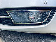 Накладки на противотуманки для Skoda Octavia MK3 2012-2016 2 шт. П. Сталь (TAN24)