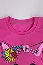Літній комплект для дівчинки Киця футболка+треси стрейч-кулір, фото 3