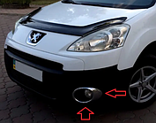 Накладки на противотуманки для Peugeot Partner Tepee / Berlingoo 2008-2018 2 шт. P. Steel (TAN24)