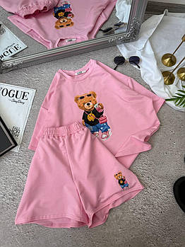 Жіночий літній спортивний костюм футболка з мішкою і шорти