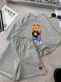 Жіночий літній спортивний костюм футболка з мішкою і шорти