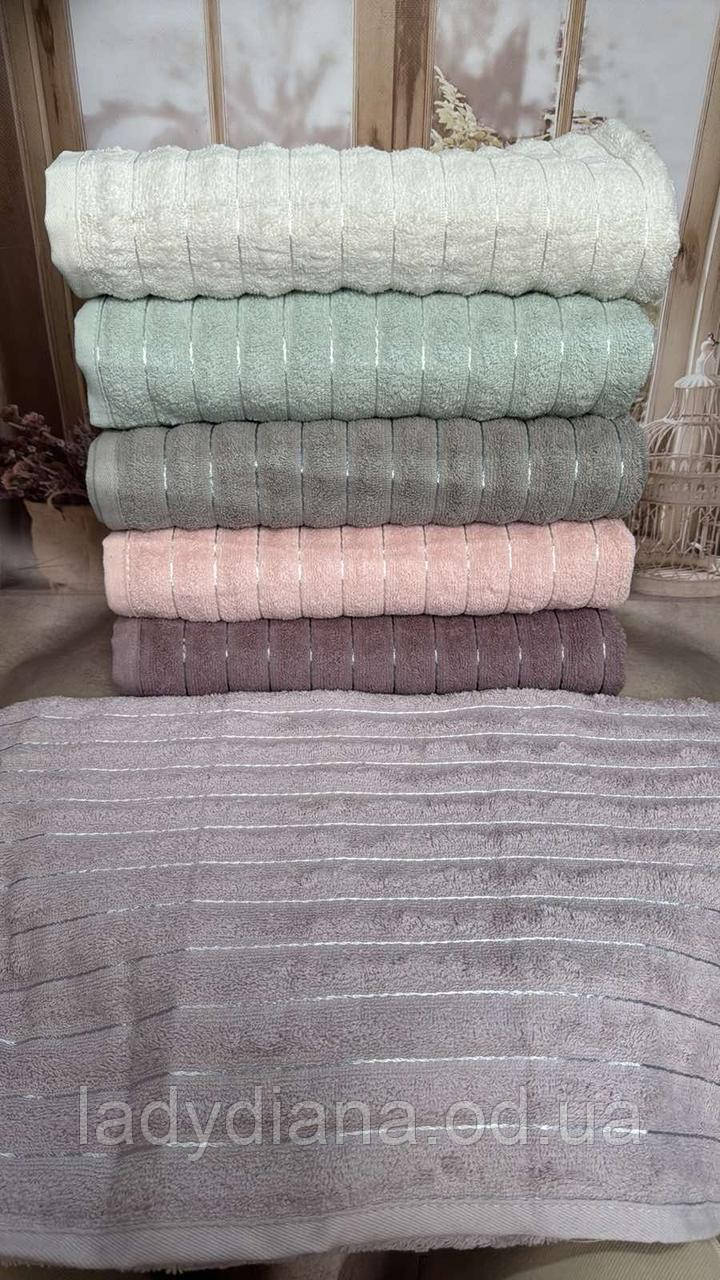 Набір щільних м'яких махрових рушників для обличчя в упаковці 6 шт розмір 50*90 см Туреччина Julie, фото 1