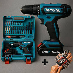 Шурупокрут Makita з двома акумуляторами 21V + Браслет в подарунок