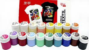 Набір акрил. фарб 18х20мл "Rosa Talent" Style для тканини №13420216(8)