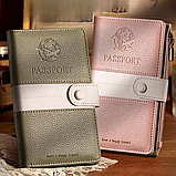 Обкладинка для паспорта, дорожній холдер для посвідчення, паспорта, банківських карток, квитків і документів, хакі, фото 7