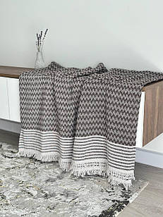 Плед-покривало "Зигзаг №8", 100% cotton, коричневий колір