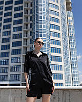 Жіночий шовковий костюм сорочка та шорти, фото 8