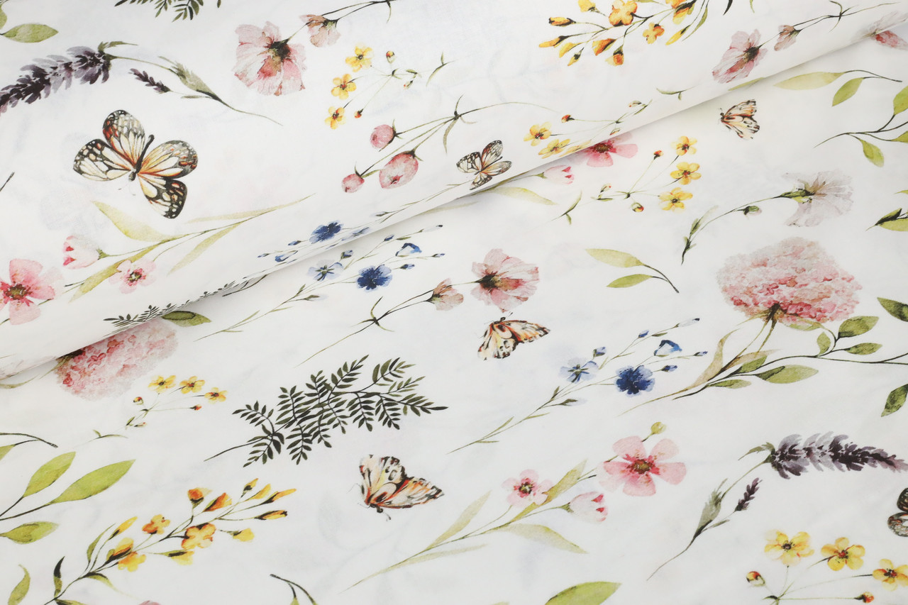 Ранфорс 240 см Садові квіти, метелики digital