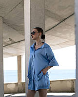 Жіночий шовковий костюм сорочка та шорти, фото 9