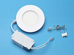 Світлодіодний світильник стельовий врізний круглий 3W 4100K метал