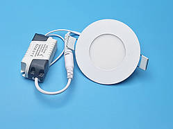 Світлодіодний світильник стельовий врізний круглий 3W 3000K метал