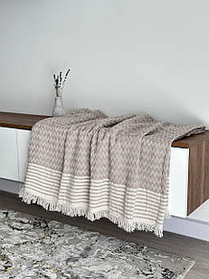 Плед-покривало "Зигзаг №6", 100% cotton, бежевий колір