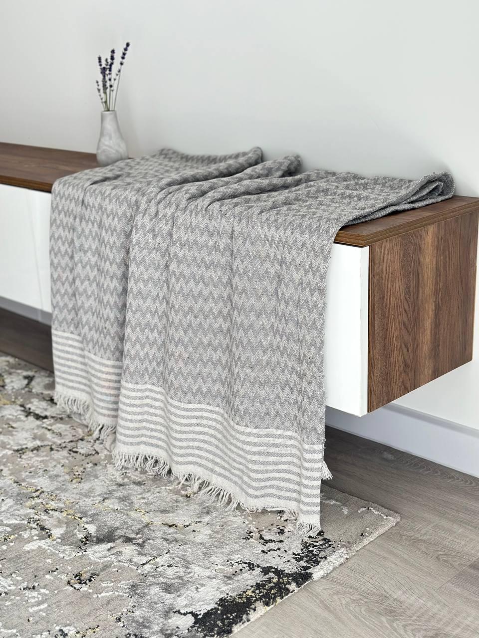 Плед-покривало "Зигзаг №5", 100% cotton, сірий колір, фото 1