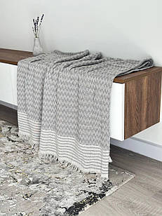 Плед-покривало "Зигзаг №5", 100% cotton, сірий колір