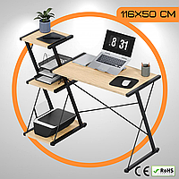 Комп'ютерний Стіл Лофт з Полками 116 x 50 х 73 см MarkAdler Leader 3.5 Loft Офісний Письмовий Стіл для Ноутбуку Дуб Сонома