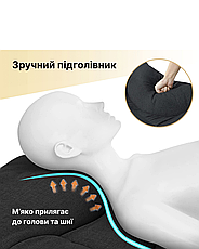Ліжко‑шезлонг | розкладне | чорне | з матрацом і подушкою | витримує 200 кг | для кемпінгу, саду, пляжу, дому | WCG CCS10, фото 3