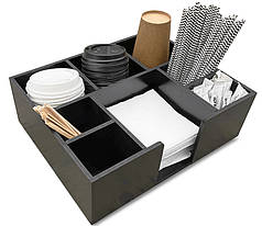 Барний органайзер для кафе (8 відділень, тип 3) 31х25х10см (МДФ) лінія BLACK