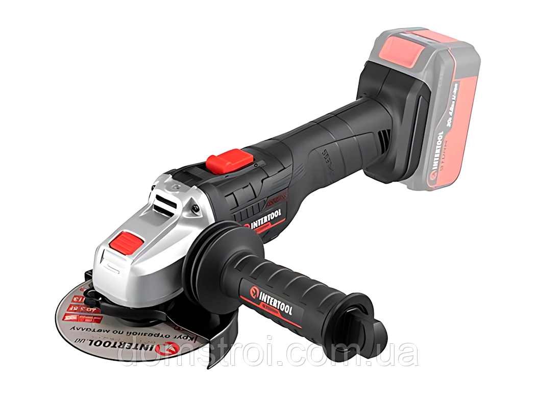 Шліфмашина кутова акумуляторна безщіткова 20В 125 мм INTERTOOL STORM WT-9366 (без АКБ)