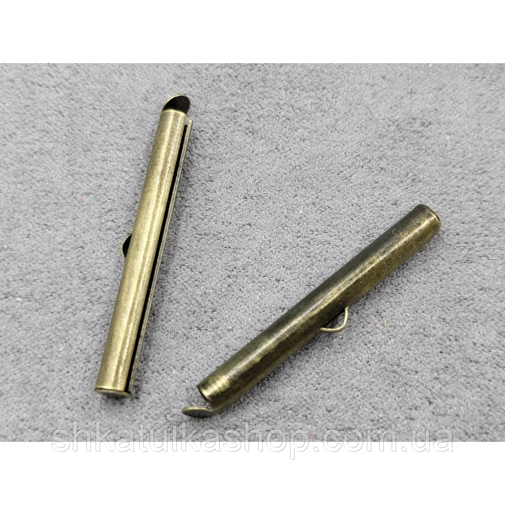Кінцевик-трубочка слайдер 4*35мм, 50шт, колір бронза, фото 1