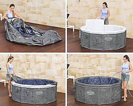 Басейн-джакузі круглий (170х65см, 850л, з нагрівачем 220В, фільтр) Bestway 6001V Сірий, фото 5